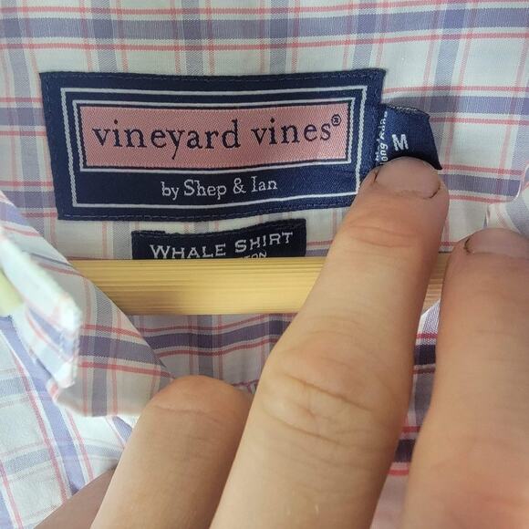 Vineyard Vines Whale Shirt Long Sleeve Button Up Check Pattern Size M - Picture 4 of 5